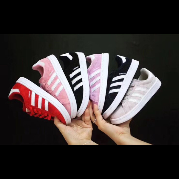 Kids Designer Shoes 2019 New Fashion Striped Shell Casual Sports Shoes Boys and Girls Luxury Sports Shoes 6 Styles Teens Girls Boys 6 Style