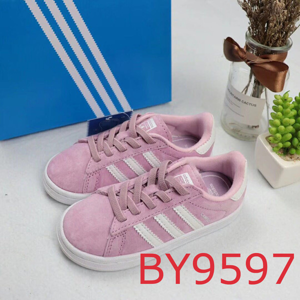 Kids Designer Shoes 2019 New Fashion Striped Shell Casual Sports Shoes Boys and Girls Luxury Sports Shoes 6 Styles Teens Girls Boys