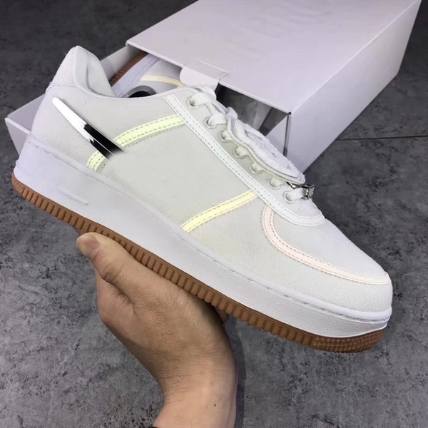 Travis Scott 1s Sail 3 Air One 3M Men Designer Shoes Forces White Sneakers Trainers 1 Dunk Canvas Sports Skate shoes Size 36-45