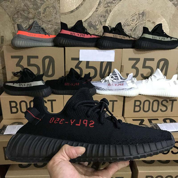 2019 New 350 V2 Kanye West Black Bred Butter 350 Running Shoes Men Women Sports Training Sneakers eur 36-46