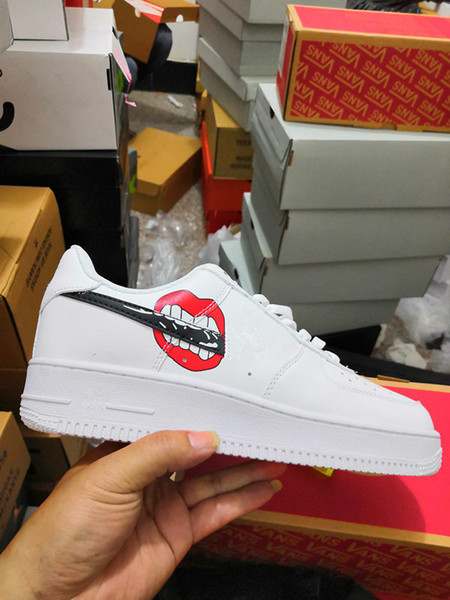 (box)2019 New Men Women Low Cut One 1 Casual Shoes White Black Dunk Sports Skateboarding Shoes Classic AF Fly Trainers High SneakersEUR36-45