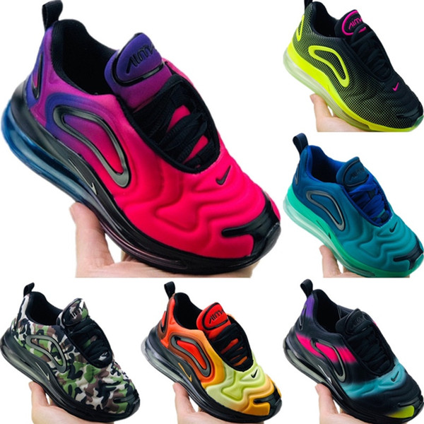 2020 Betrue Rainbow Gradation Fly Wire Kids 720 Running Shoes Originals Betrue FK Rainbow Gradation Kid Zoom Air Cushioning Jogger Shoes