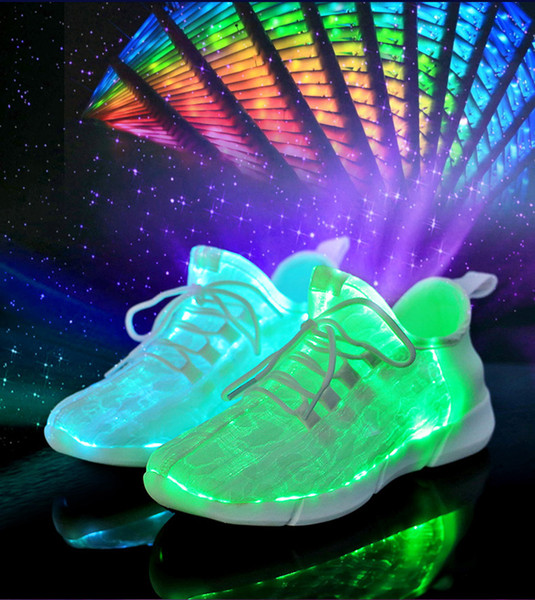 kids shoes Size 25-46 Summer Led Fiber Optic sneaker for girls boys menns womenns USB Recharge glowing Sneakers light up in night shoes