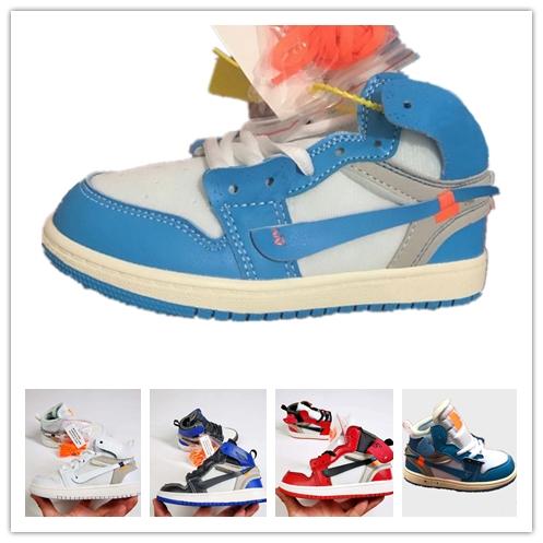 Luxury designer UNC High OG 1s Youth Kids Basketball Shoes White University Blue off Born Baby Infant Toddler Trainers Boys Girls Sneakers