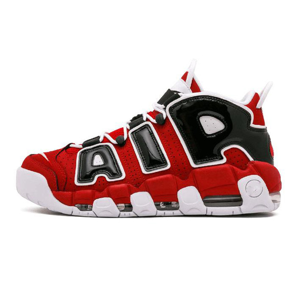 Air More Uptempo Mens Basketball Shoes Black Red Tri-Color Scottie Pippen PE Triple White Athletic Sport Sneakers US5.5-13