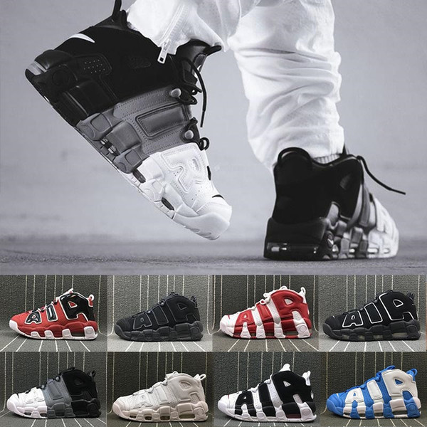 [With Box]96 QS Olympic Varsity Maroon Mens Basketball Shoes for 3M more Scottie Pippen Uptempo Sports Sneakers 8-13