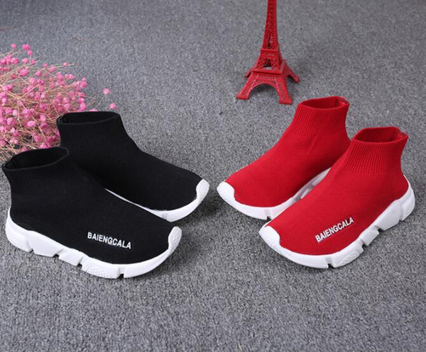 New fashion kids shoes children / baby running sneakers boots toddler boy and girls Wool knitted Athletic socks shoes