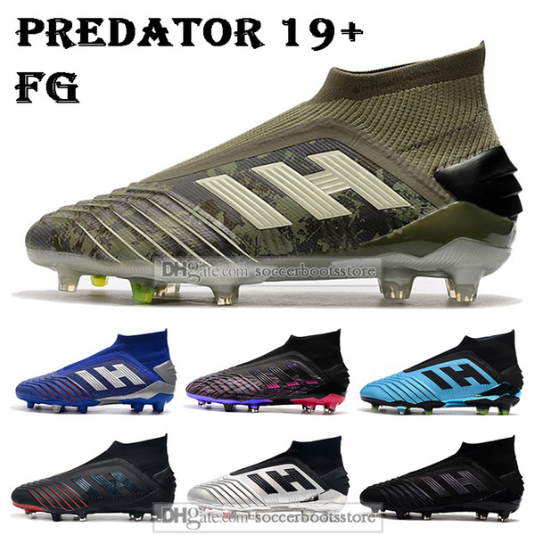 Mens High Tops Football Boots Predator 19+ Firm Ground Cleats ZIDANE BECKHAM Predator 19 FG X Pogba Outdoor Soccer Shoes