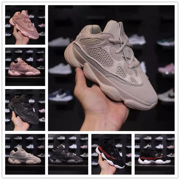 Cheap Hot Sale Kids 500 sneakers Blush Desert Rat Kanye West Shoes Designer Boy Girl Running Shoes Black Pink