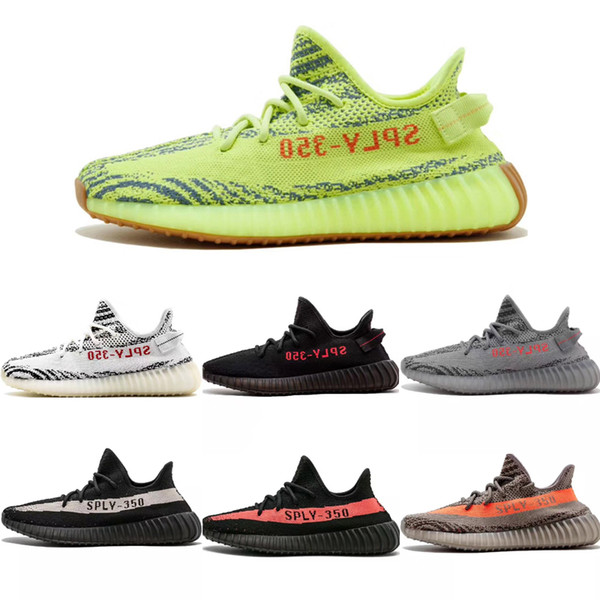 2020 Kanye West V2 Sneakers Women Shoes Cream White Men Running Shoes Zebra Beluga 2.0 Athletic Trainer Sneakers Black Yellow Grey Orange