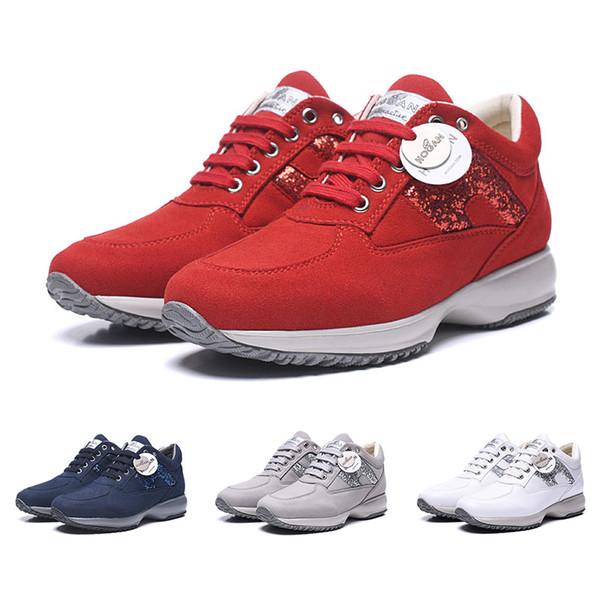 2019 autumn Milan classic HOGANS Interactive series trend ladies sports and leisure increased leisure activities sequins women's shoes 35-40