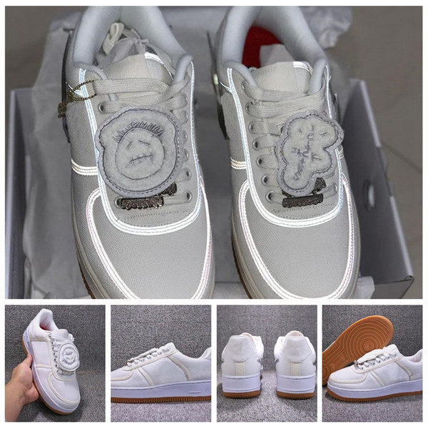 2020 Travis Scott 1s Sail 3 Air One 3M Men Designers Shoes Forces White Sneakers Trainers 1 Dunk Canvas Sports Skate shoes 36-45