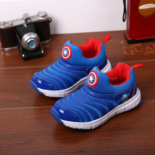 Cool kids super hero fashion shoes children cartoon casual shoes spider man Captain America shoes