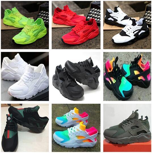 2018 New Air Huarache Running shoes trainers big Kids Boys girls Men and Women Black White outdoors shoes Huaraches sneakers free shipping