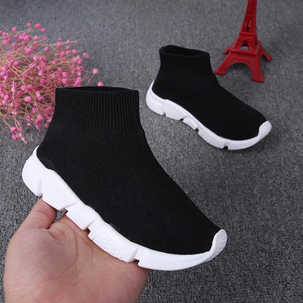 Brand Designer Kids Sports Boots Wool Knitted Breathable Athletics Boys and Girls Running Shoes Baby Sneakers New Socks Shoes