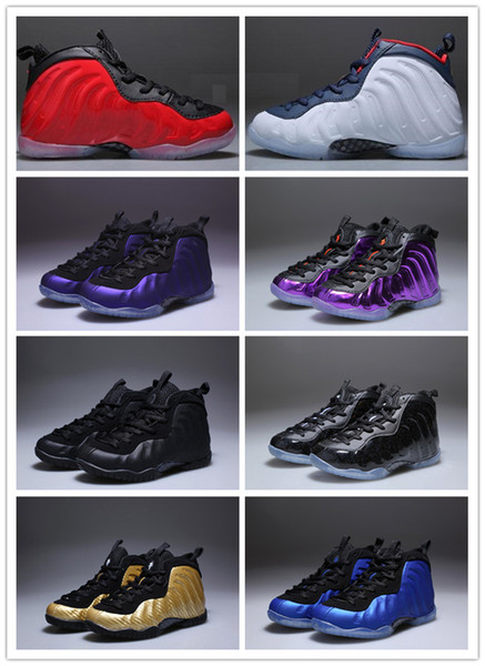 2019 new With Box Unisex Kids Penny Hardaway Foam One Basketball Shoes Boys Purple Sports Girls Sneakers for Child Children Athletic Teenage