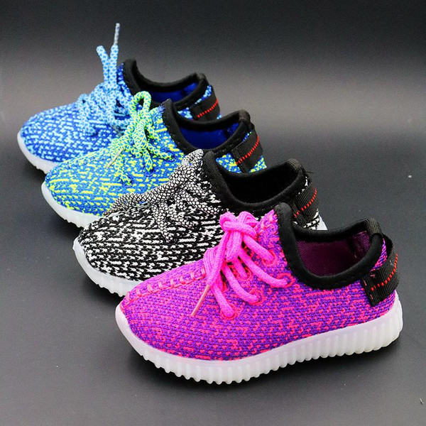 Small children's shoes 3 Colors kids LED Luminous sneakers Boys and girls shiny Running Sports light up Shoes booties toddler shoes