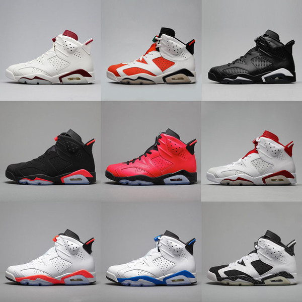 2019 Black Infrared Men 6 VI 6s Basketball Shoes Tinker UNC Black Cat White Red Carmine Mens Kids Bred Designer Trainer Sports Sneakers 7-13