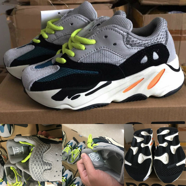 Kids Running Shoes Kanye West Wave Runner 700 Youth Sply 700 Sports Sneakers Children's Basketball Shoes Casual Toddler Shoe With Box