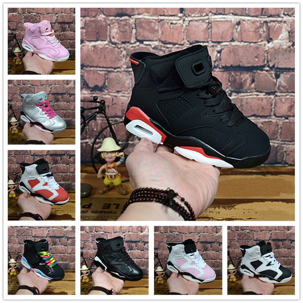 Wholesale New Discount Kids 6 baby Basketball Shoes unc gold black red kid 6s Boys Sneakers Children Sports low trainers size 28-35