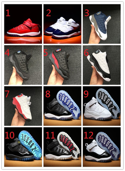 (With Box)2018 new 11s baby small kids basketball shoes for sale 13S Infant Sports sneaker boy and girl children athletic sneaker SIZ:6C-10C