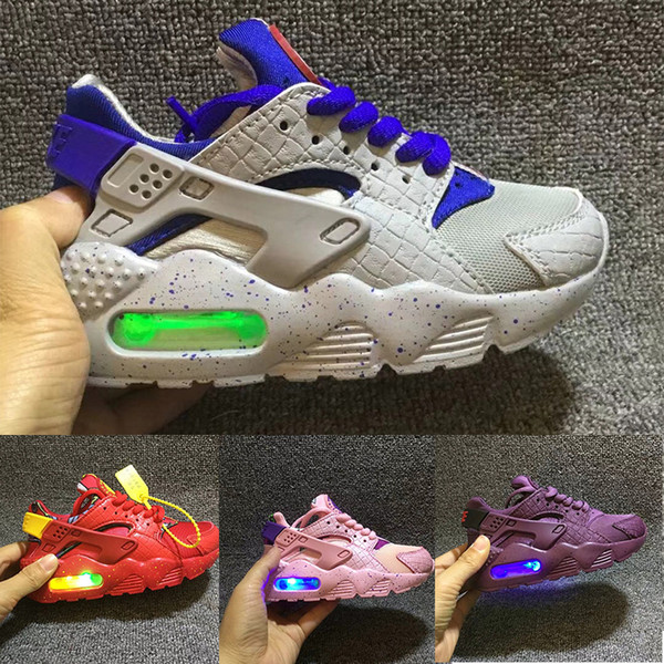 Flash Lighted Kids Air Huarache Run Shoes Children running shoes Infant huaraches outdoor toddler athletic boy & girls sneaker