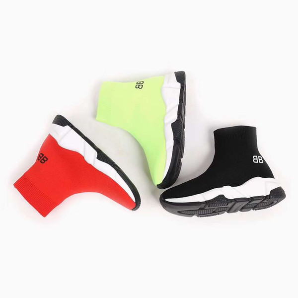 Kid shoe boy girl slip on shoe sneakers Eu 24-35 children sport run shoes BB letter print solid athletic sneaker free shipping