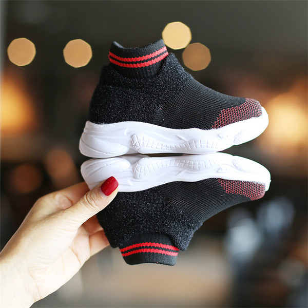 Baby Shoes Kids Sneakers 2019 Hot Sale Children Athletic Sport Running Shoes Knitted Breathable Teenager Elegant Antiskid Leisure Shoes #688