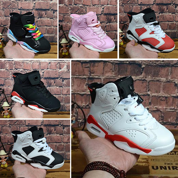 Wholesale New Discount Kids 6 baby Basketball Shoes unc gold black red kid 6s Boys Sneakers Children Sports low trainers size 28-35