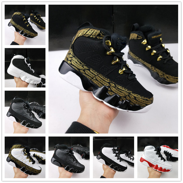 Airl 9 IX Bred LA Kids Basketball Shoes Children Designer Space Jam Barons GS Black Oero Sports Sneakers for Boys Girls 9s Shoes