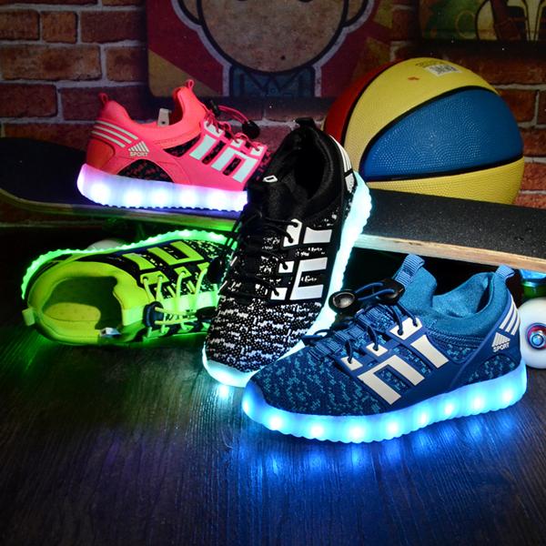 Rechargable Kids Shoes with USB Sneakers Children Light UP LED Shoes Boys & Girls Luminous Led Sport Shoes Size