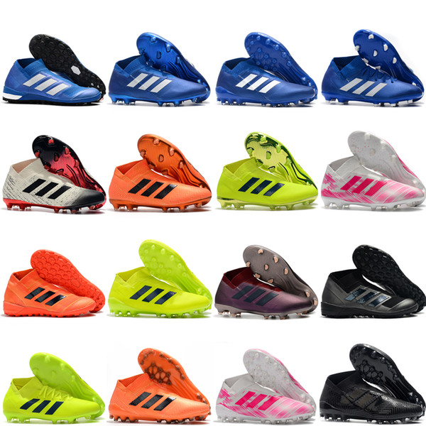 2019 top quality new arrival soccer shoes mens soccer cleats Nemeziz 18+ AG FG indoor football boots Nemeziz Messi 18 chuteiras outdoor