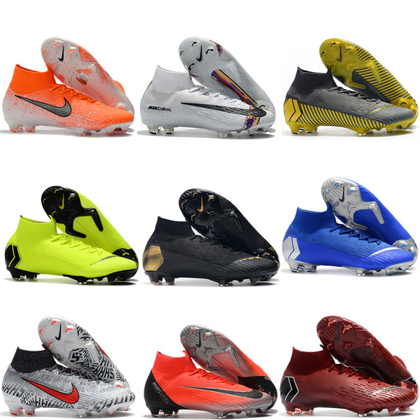 2019 mens soccer shoes Mercurial Superfly VI 360 LVL UP Elite FG soccer cleats CR7 neymar football boots top quality scarpe calcio Hot