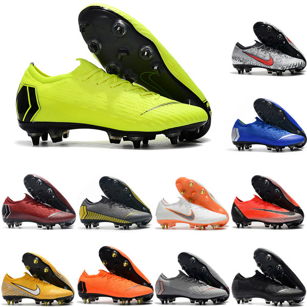 2019 mens soccer shoes Mercurial VaporX VII Elite SG AC soccer cleats Superfly VI Elite SG AC football boots Tacos de futbol hot