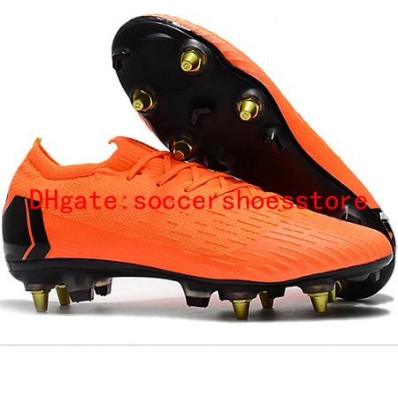 2019 mens soccer cleats Mercurial Superfly VI Elite SG AC football boots cr7 neymar soccer shoes chuteiras high ankle botas de futbol black