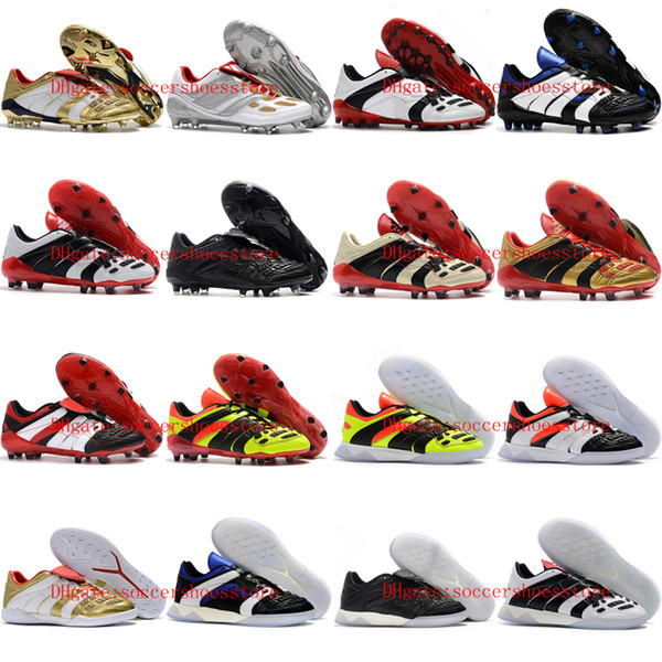 2019 top quality mens soccer shoes PREDATOR ACCELERATOR Electricity FG soccer cleats indoor football boots botas de futbol Gold