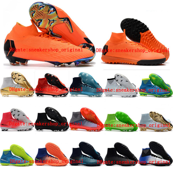 2018 soccer shoes Mercurial Superfly VI 360 Elite FG kids soccer cleats indoor boys youth cr7 cleats Crampons de football boots Neymar mens