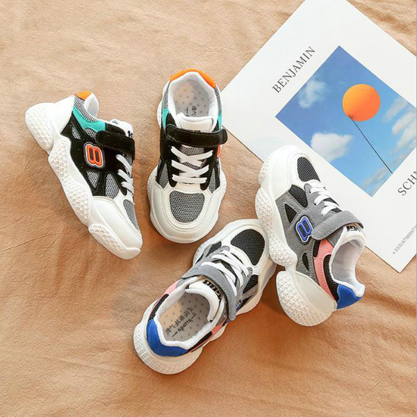 2019 NEW Children Sports Shoes Summer Autumn Boys Running Shoes White Breathable Girls Students Fitness Basketball Shoes