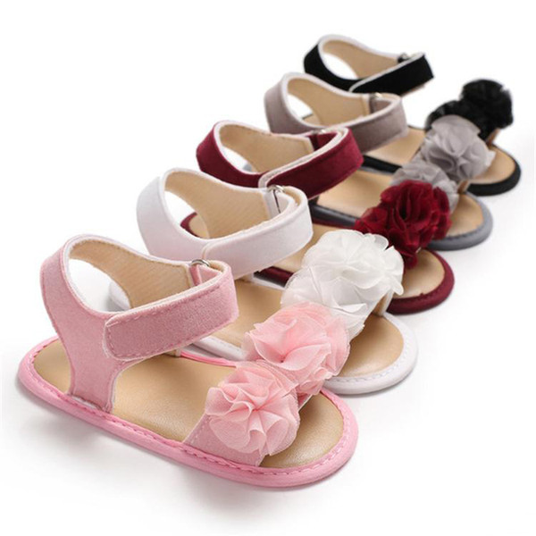 0-1 Year Summer baby girl shoes floral baby girls sandals princess toddler shoes Soft Baby First Walker Shoes Newborn sandals