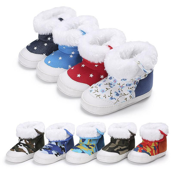 Baby Boys Girls warmer sneakers high shoes 9 colors 3 sizes infants cute winter warm first walkers soft sole anti-slip first walkers 0-1T