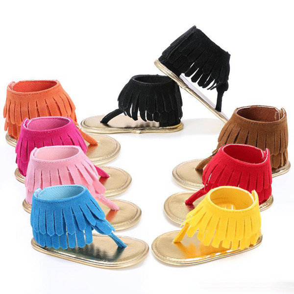 Baby Tassel Sandals Girls Summer Sandals Newborn Sandals 8 Colors Fashion Breathable Shoes Anti-slip Flip Flop