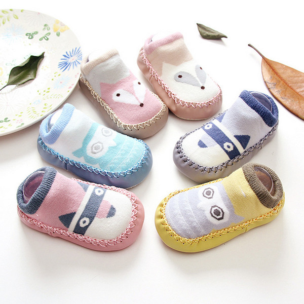 2017 Children Spring New Cartoon Fox Baby First Walkers Cotton Baby Shoes Non-slip Toddler Socks Baby Floor Socks