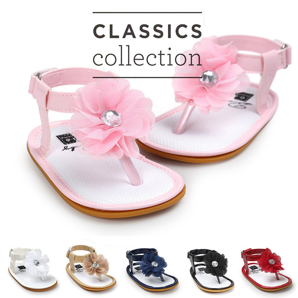 2017 new arrivals summer children sandals infant toddlers flower soft sole shoes girl first walker shoes