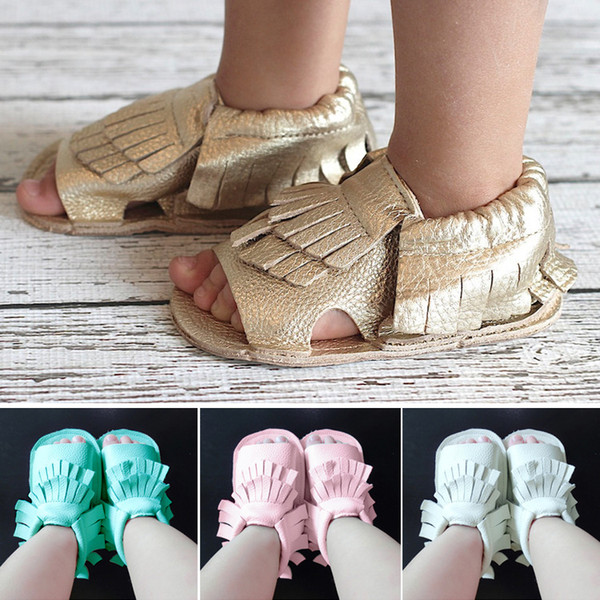 ins hot selling baby summer sandals infant toddlers soft sole tassel firstwalker shoes baby boys girls non-slip toddler shoes