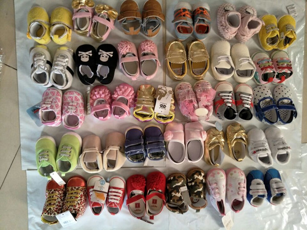 50pairs mix colors mix size Fashion canvas Baby Shoes 2016 Newborn Shoes Infants Toddler Shoes Sneakers First Walker Fabric Soft Bottom