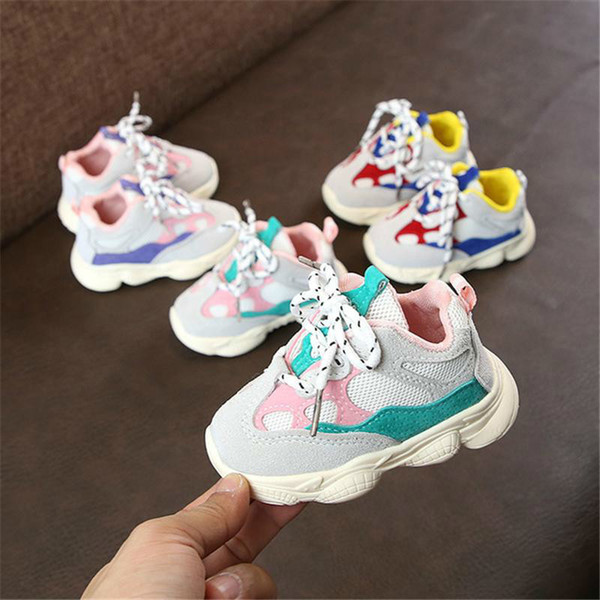 2019 Autumn Baby Girl Boy Toddler Infant Casual Running Shoes Soft Bottom Comfortable Stitching Color Children Sneaker