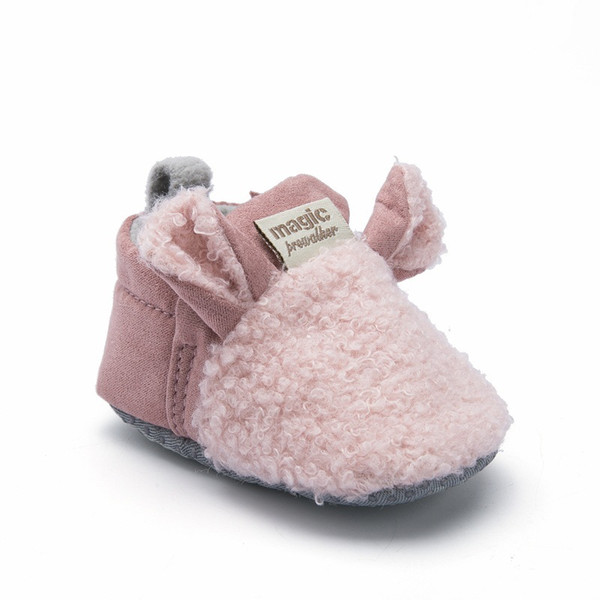 New Arrival Baby Shoes Girls Winter Warm Cute Cartoon Ear Newborn Toddler Shoes Boys Soft Soles Infant First Walkers Crib Shoes Kids 0-18M