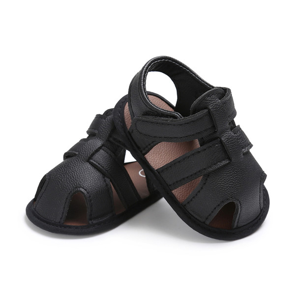 Baby Boy Shoes Newborn Footwear Black Grey Male Baby Shoes Summer Toddler First Walker PU Leather Infant Prewalker