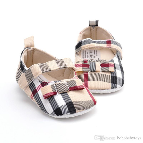 Newborn Fashion Plaid Baby Girls Kids First Walkers Infant Toddler Classic Sports Anti-slip Soft Sole Shoes Sneakers Prewalker B88