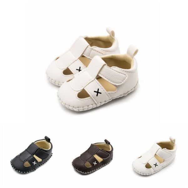 Fashion Newborn Infant Toddler Baby Boys Shoes Summer First Walker Pu Leather Soft Rubber Sole No-slip Prewalkers Crib Footwear